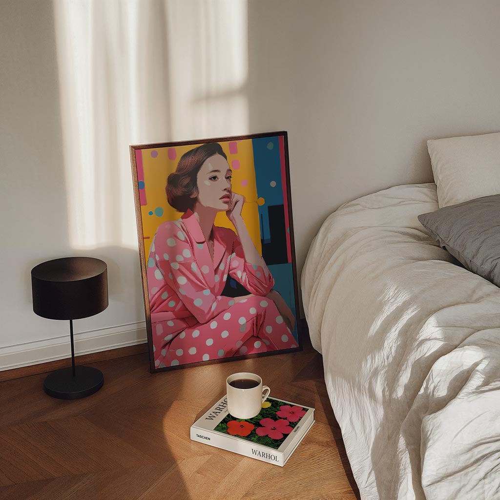 Stijlvolle Retro Vrouw Portret Poster-WallArtistic