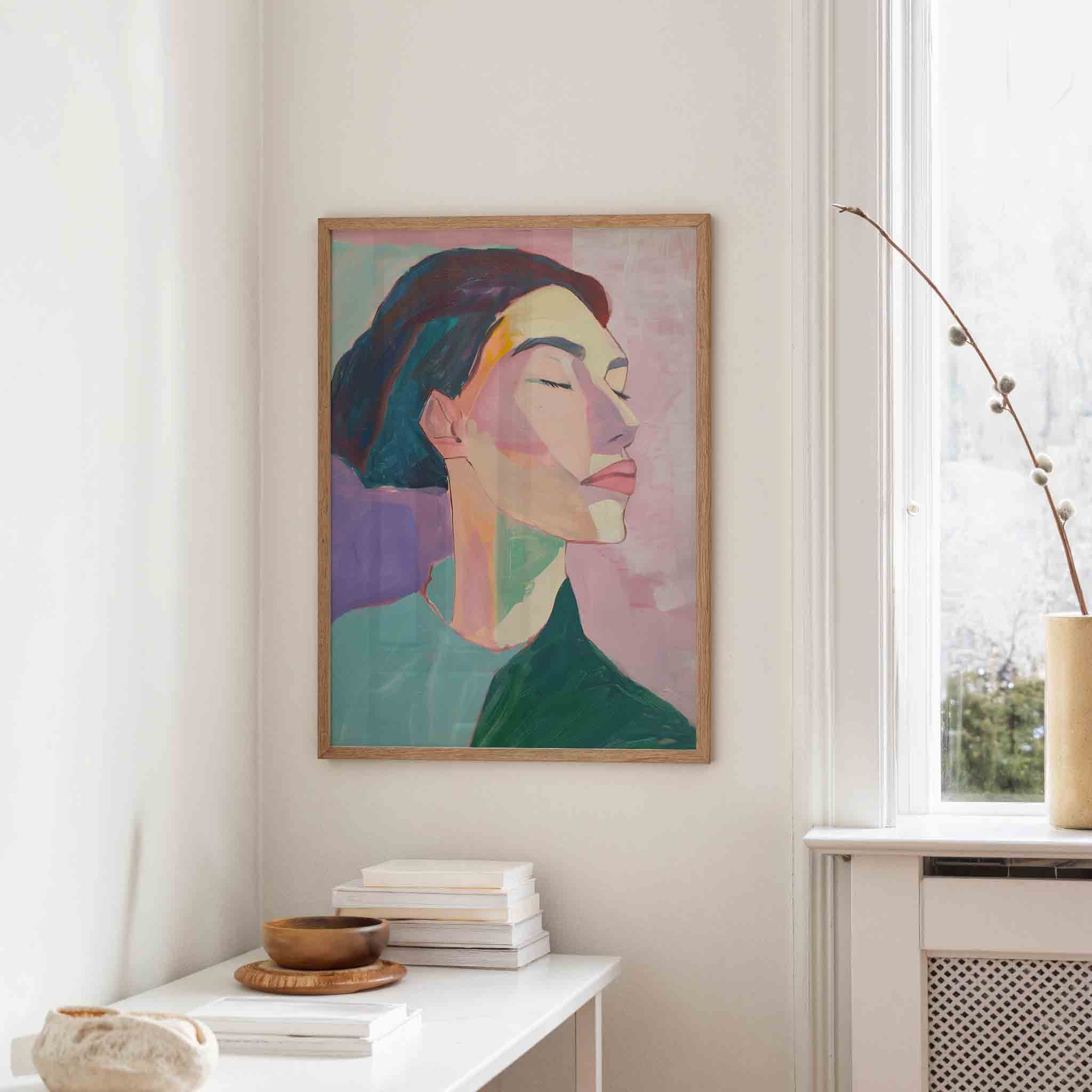 Portret met gesloten ogen Poster