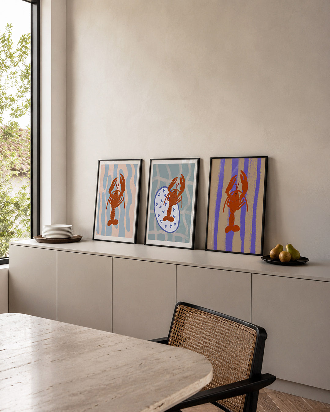 Kleurrijke kreeft Posterset