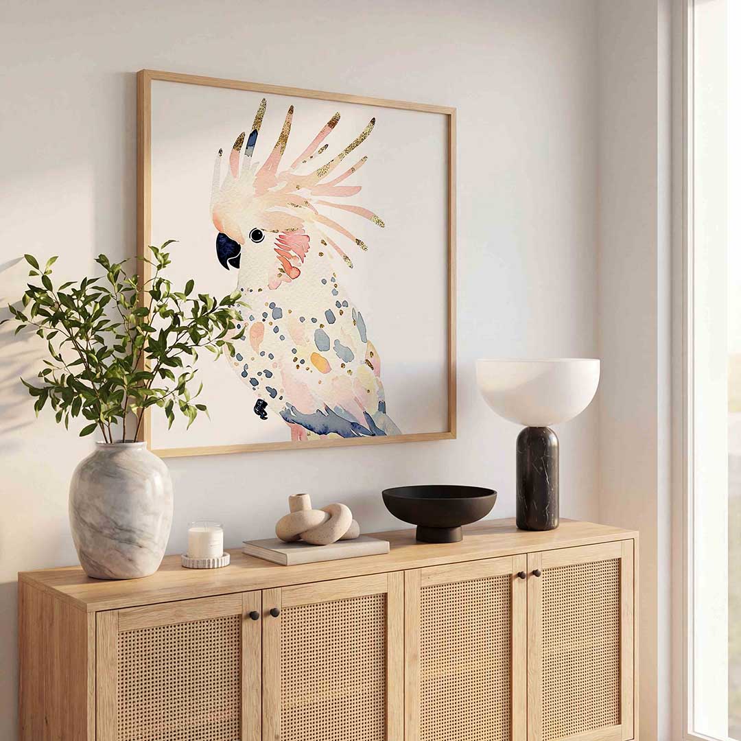 Papegaai met kleurrijke veren Poster