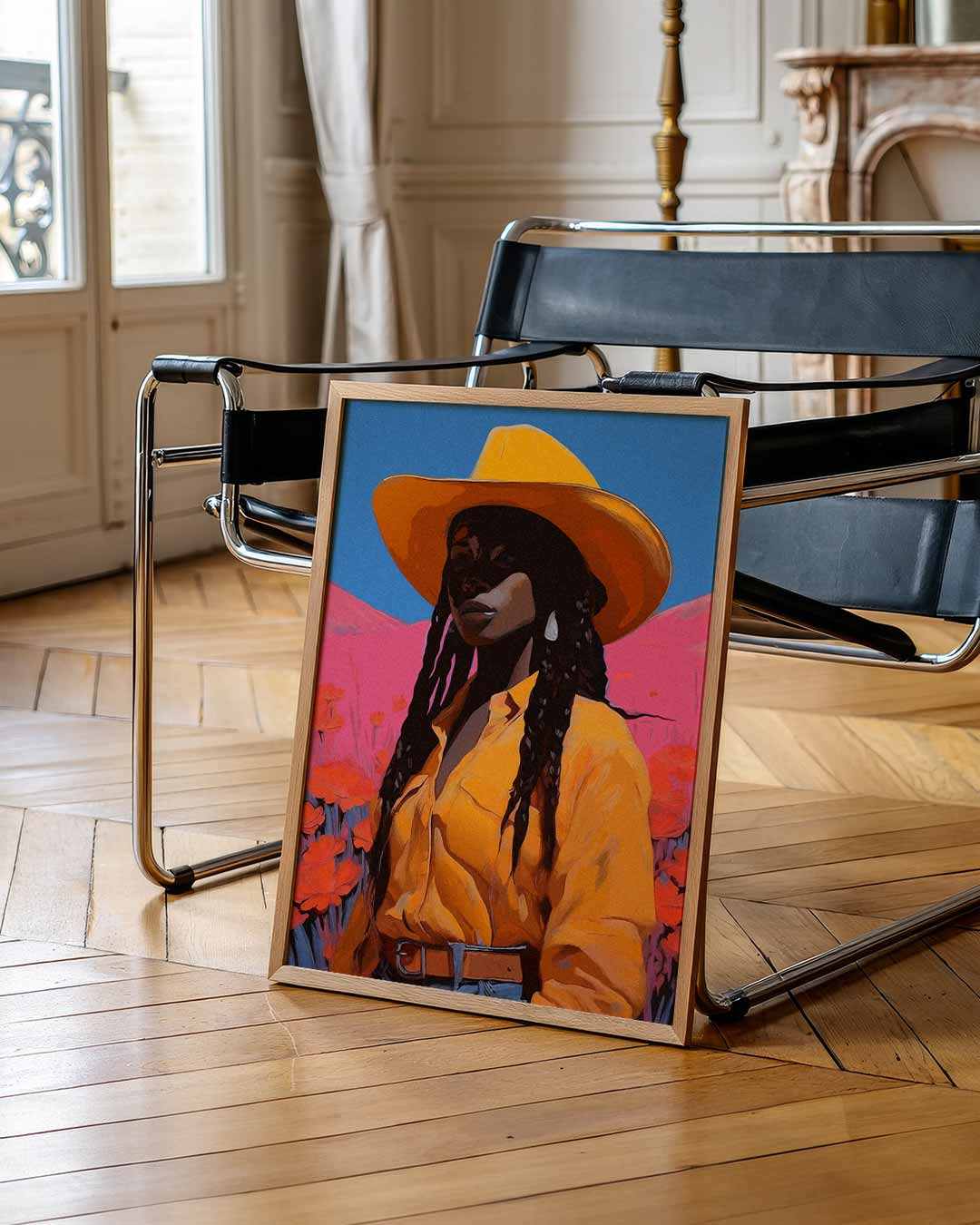 Vrouwelijke Cowboy Vibes Poster-WallArtistic