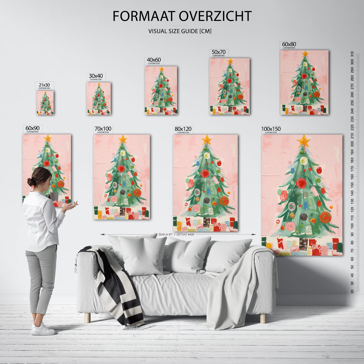 Kerstboom met versieringen Poster