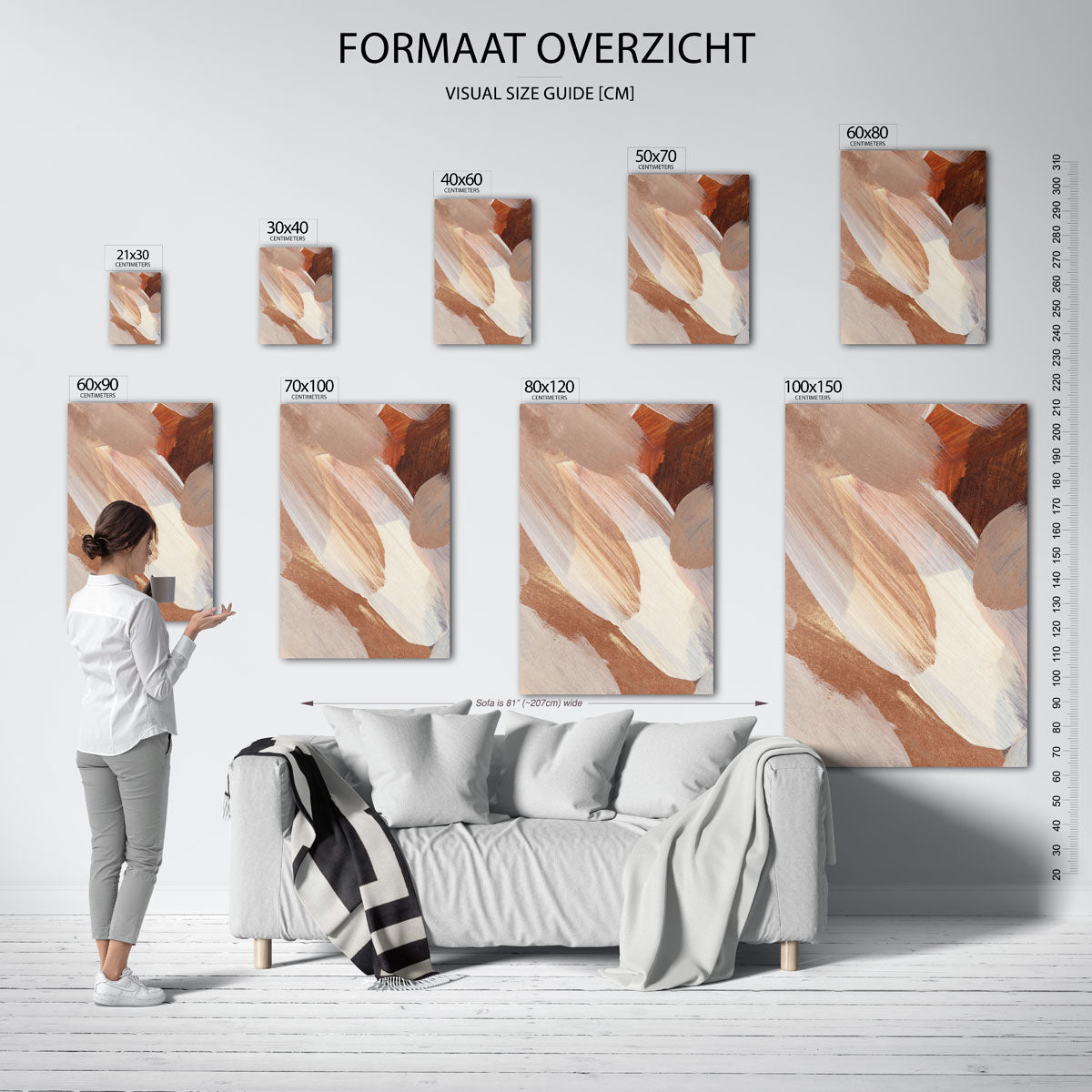 Abstracte penseelstreken Poster
