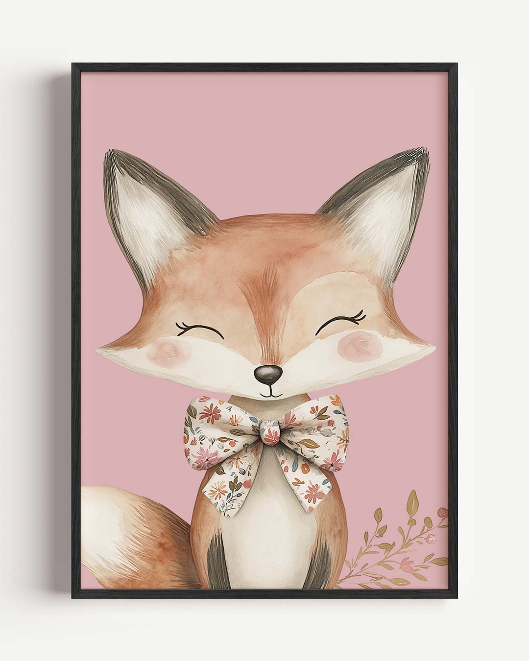 Schattige Vos met Strik Poster-WallArtistic