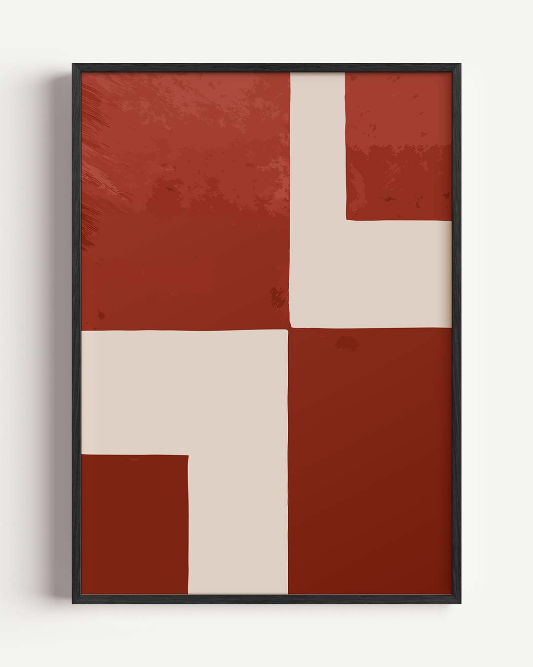 Moderne Minimalistische Rood-wit Poster-WallArtistic