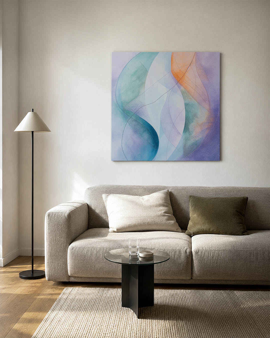 Vloeiende kleuren Kunstwerk