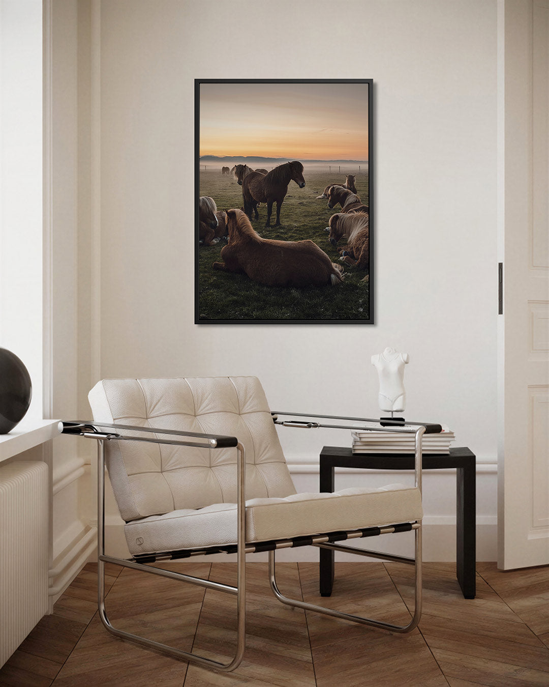 Rustige paardenweide Kunstwerk