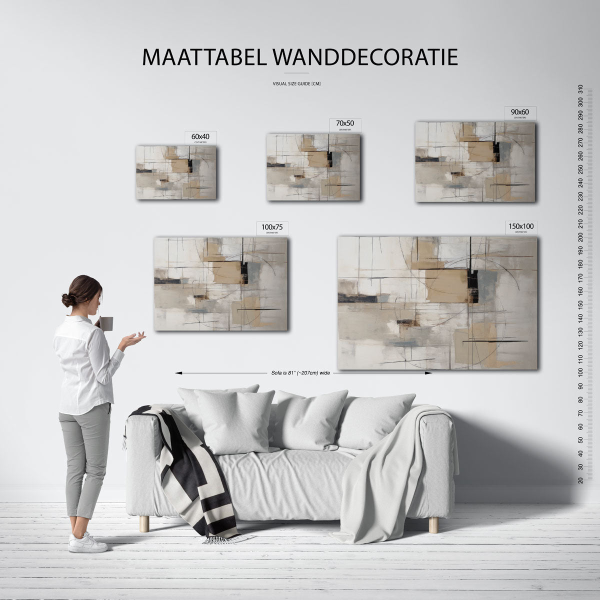 Geometrische lijnen compositie Kunstwerk