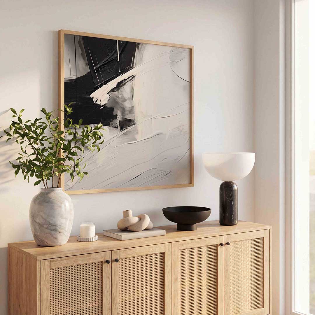 Abstracte zwart en wit Poster