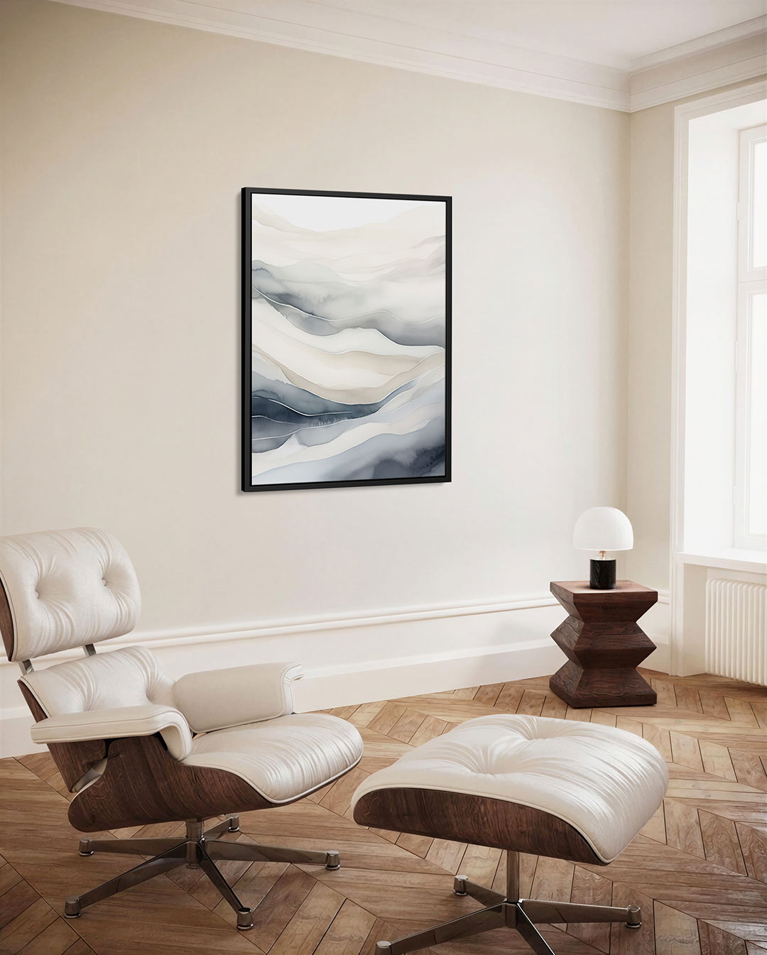 Golvende lijnen landschap Kunstwerk