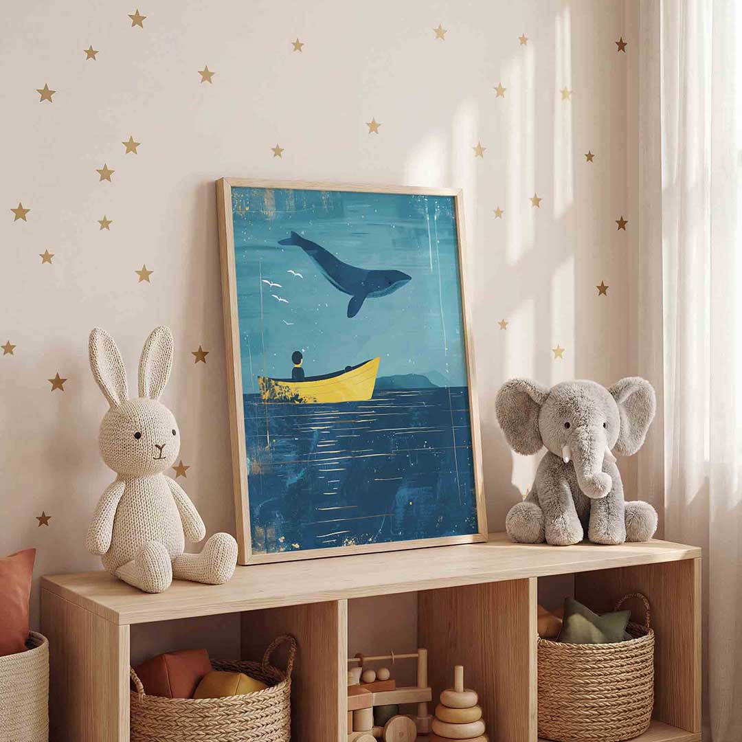 Walvis en boot Poster