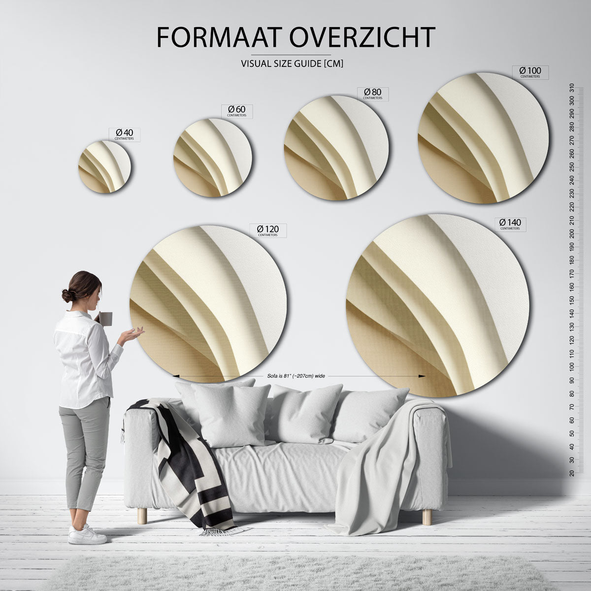 Gelaagde beige Muurcirkel