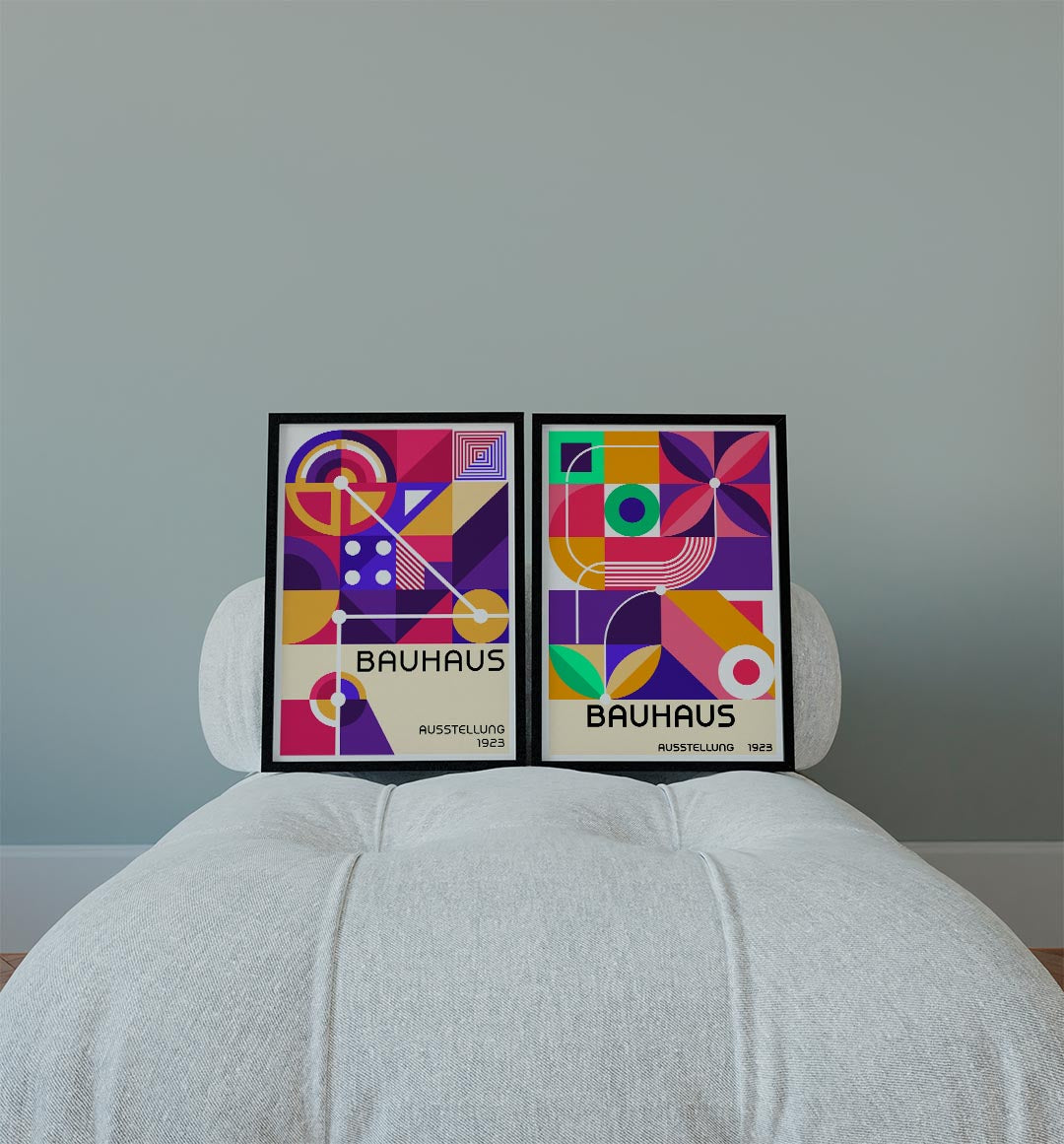 Kleurrijke vormenmix Posterset