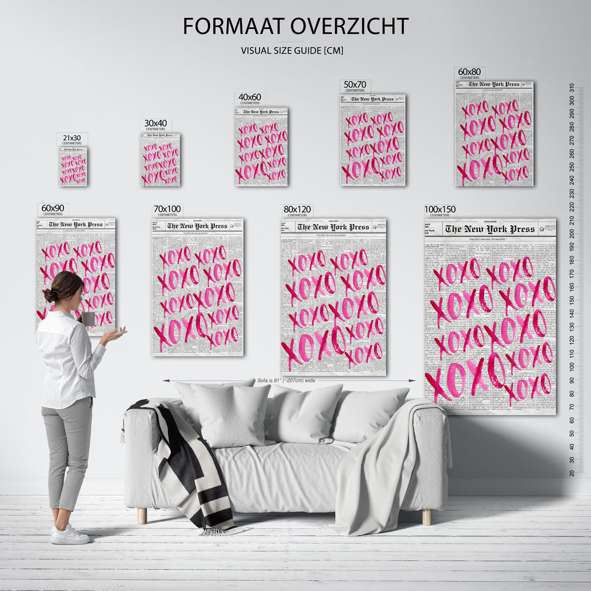 Xoxo op krantenachtergrond Poster