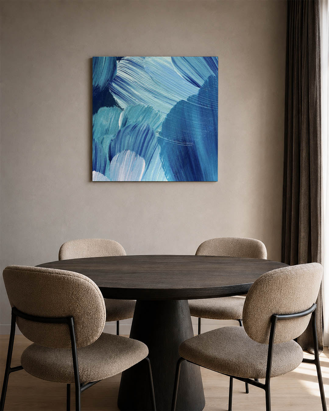 Dynamische blauwe beweging Kunstwerk