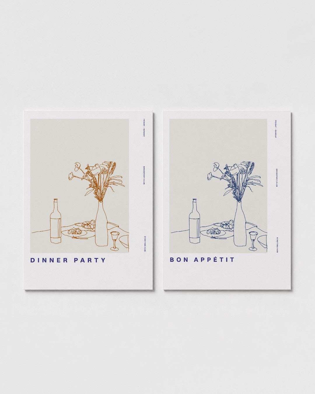 Eettafel lijnenspel Posterset