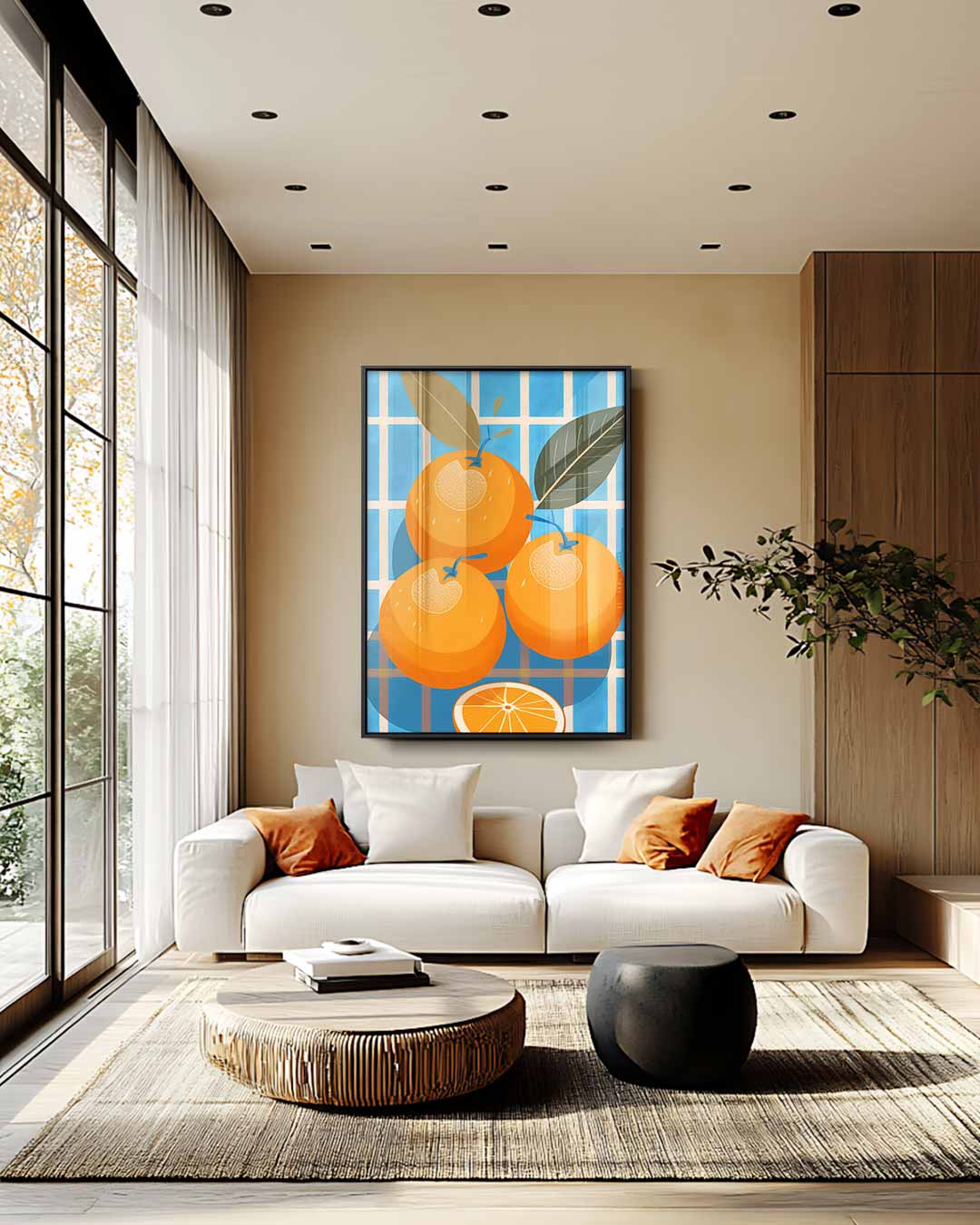 Fruitige Oranjes Kunstwerk-canvas-dibond-plexiglas-wanddecoratie-WallArtistic