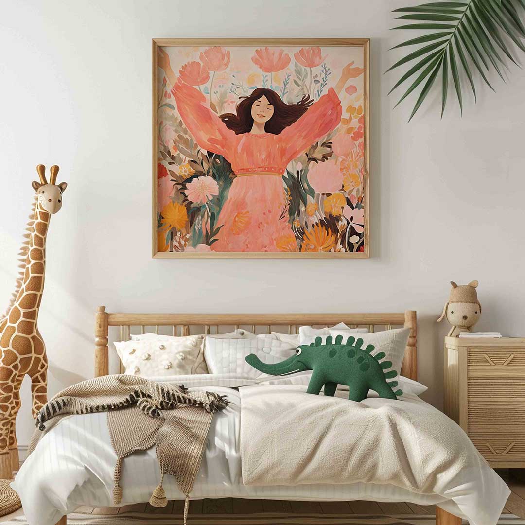 Vrouw in bloemen Poster