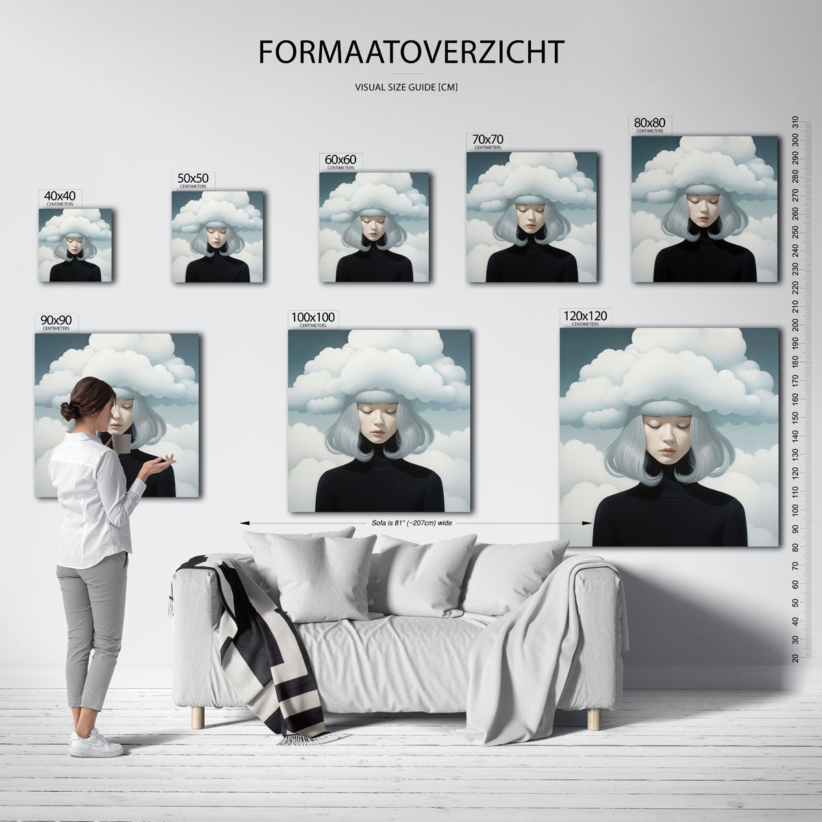 Vrouw met wolken Poster