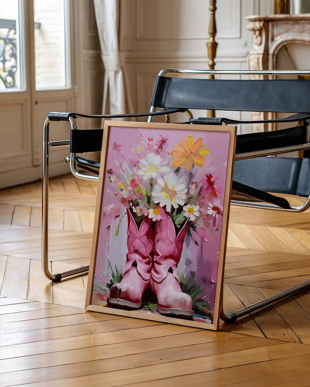 Bloemenlaarzen Poster-WallArtistic