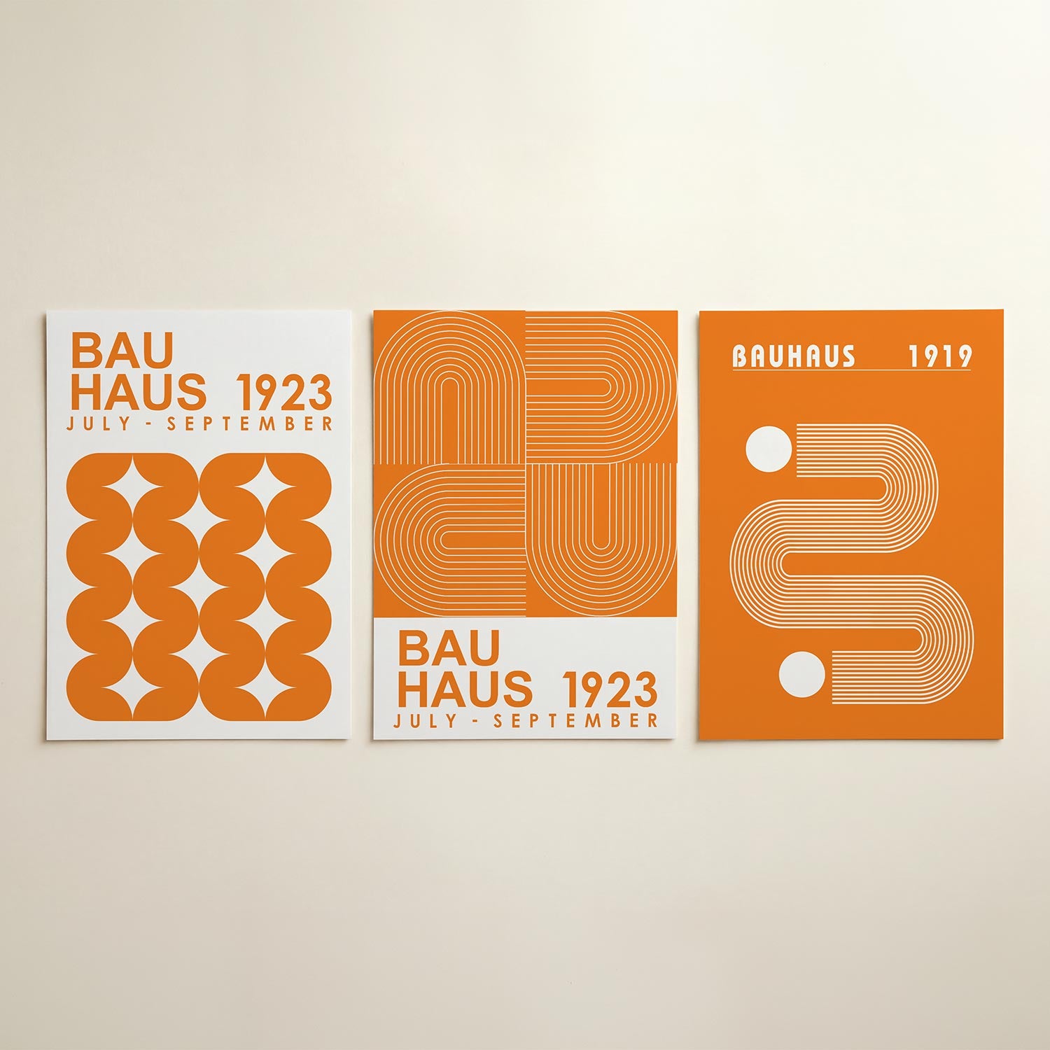 Oranje vormenspel Posterset
