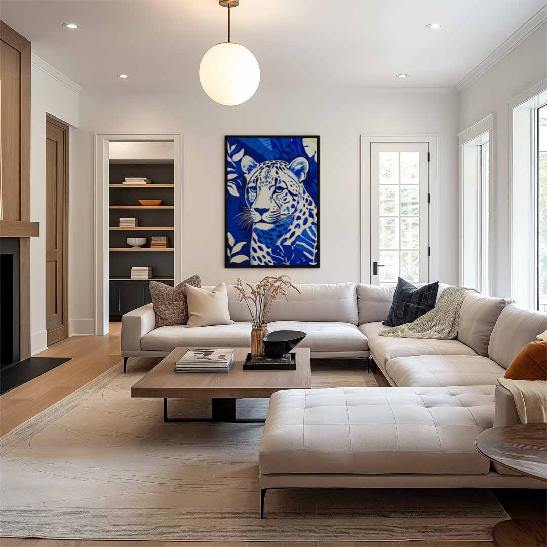 Blue Jungle Leopard Artwork