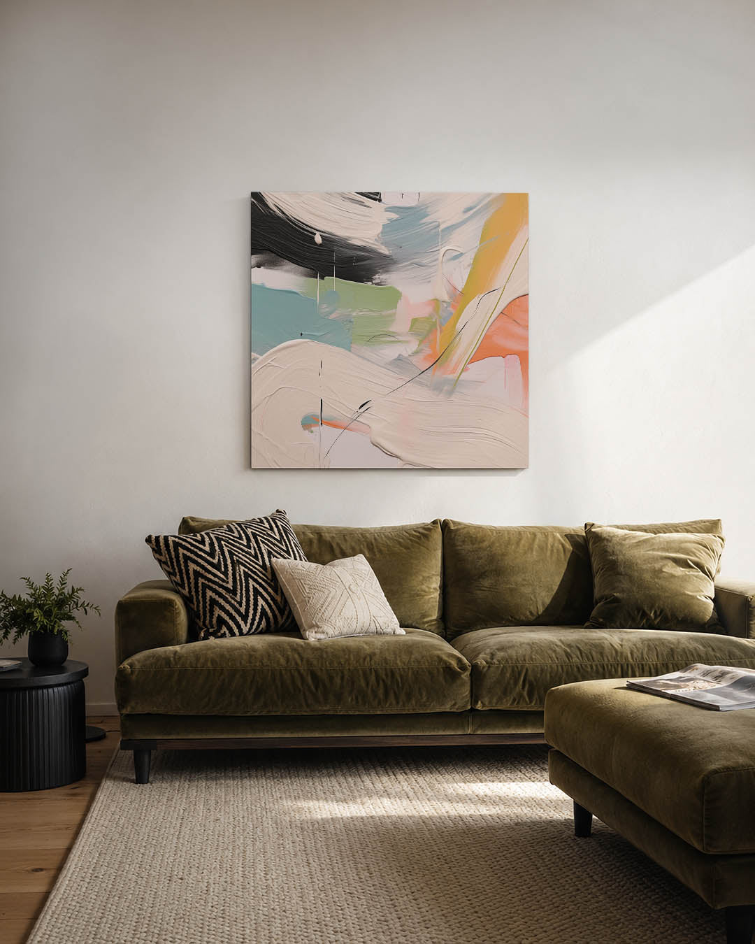 Dynamische kleurencompositie Kunstwerk