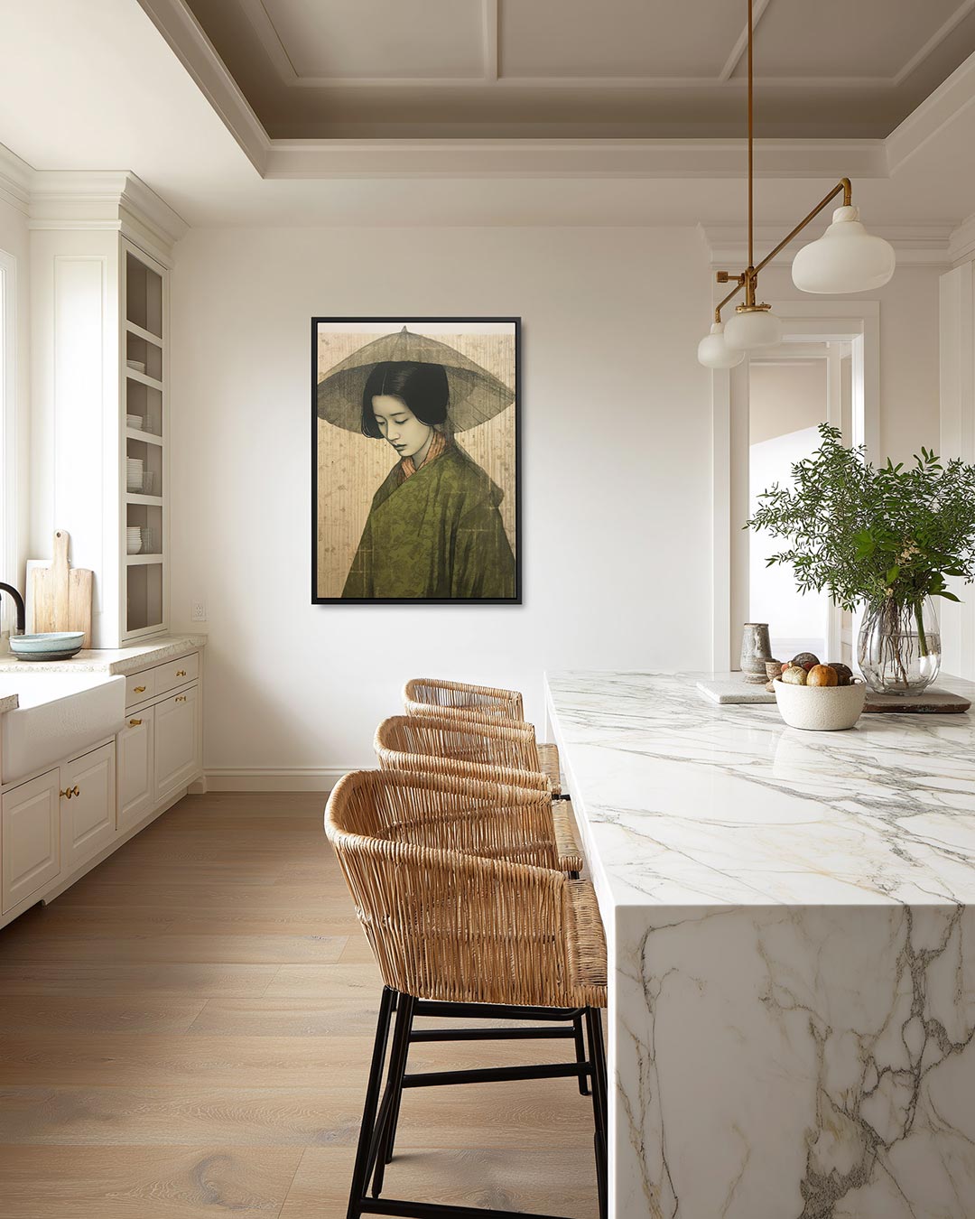 Serene vrouwfiguur Kunstwerk