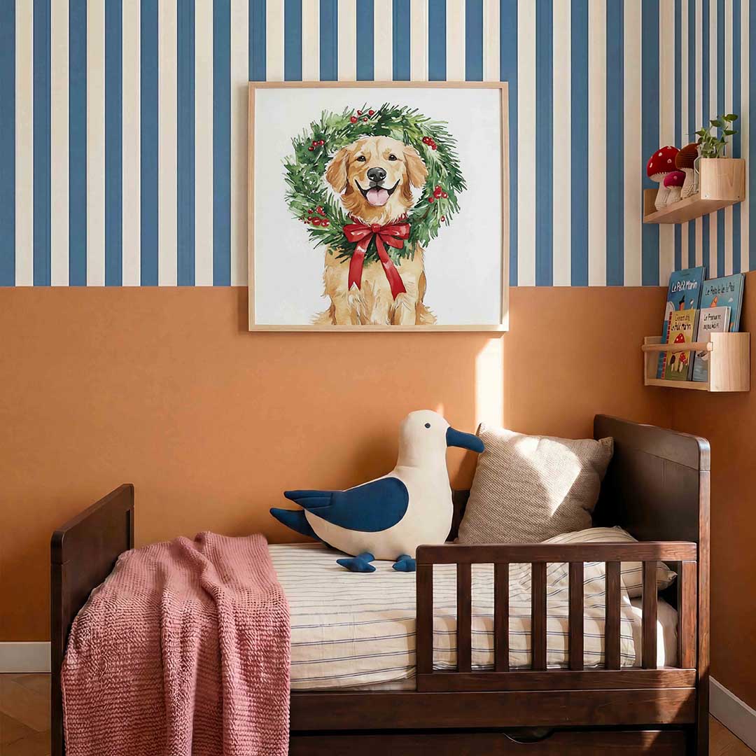 Hond met krans Poster