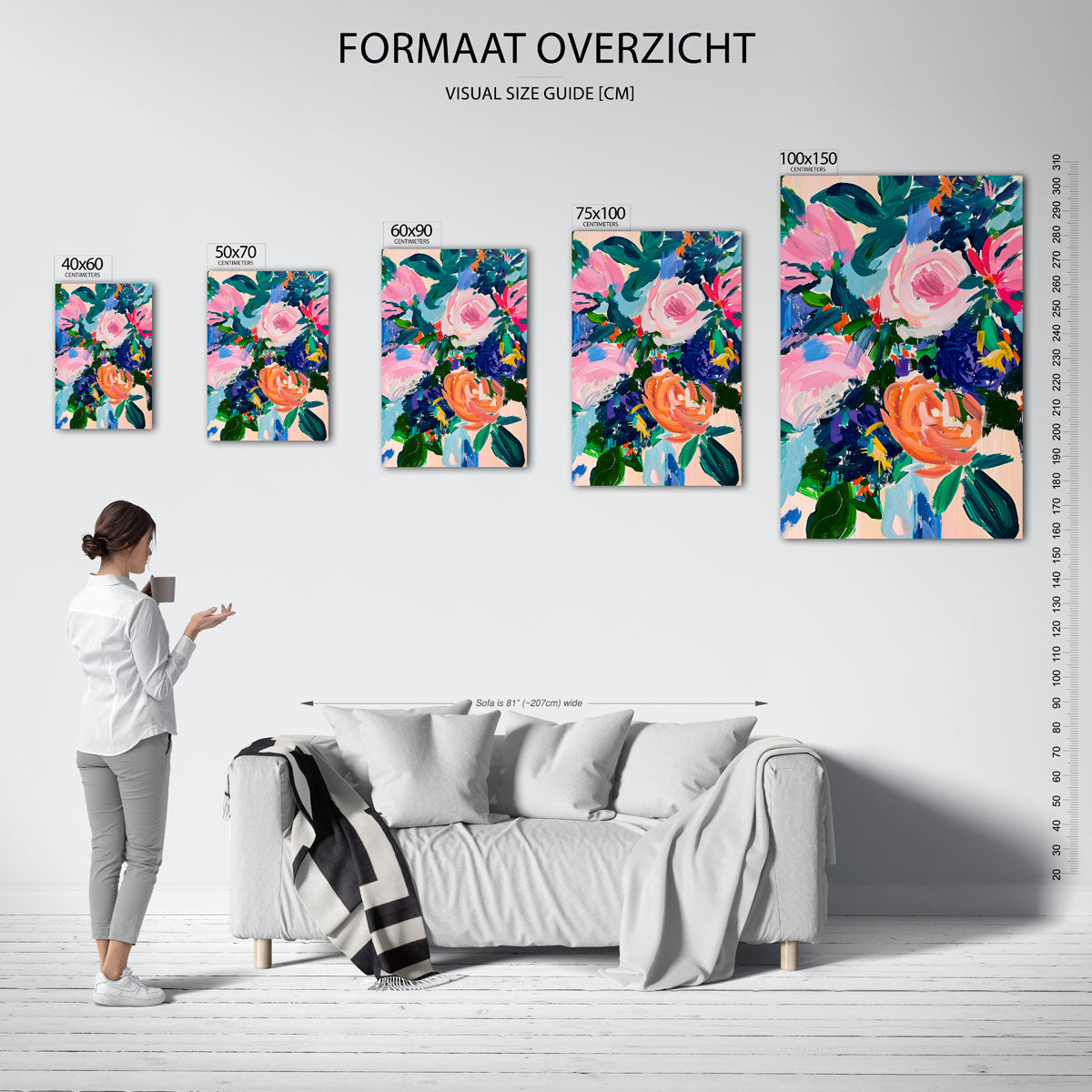 Kleurrijke bloemenpracht Kunstwerk