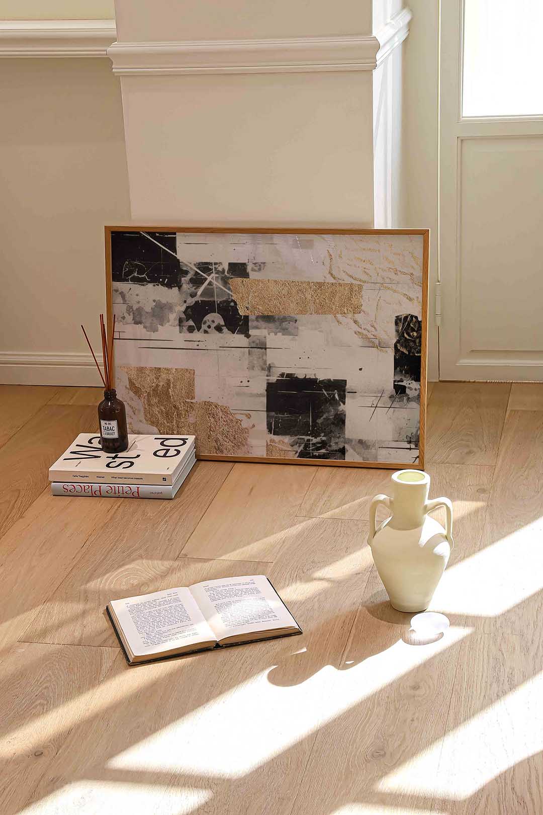Abstracte vormen en goud Poster