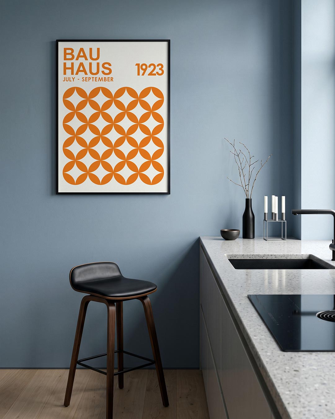 Oranje cirkelpatroon Poster