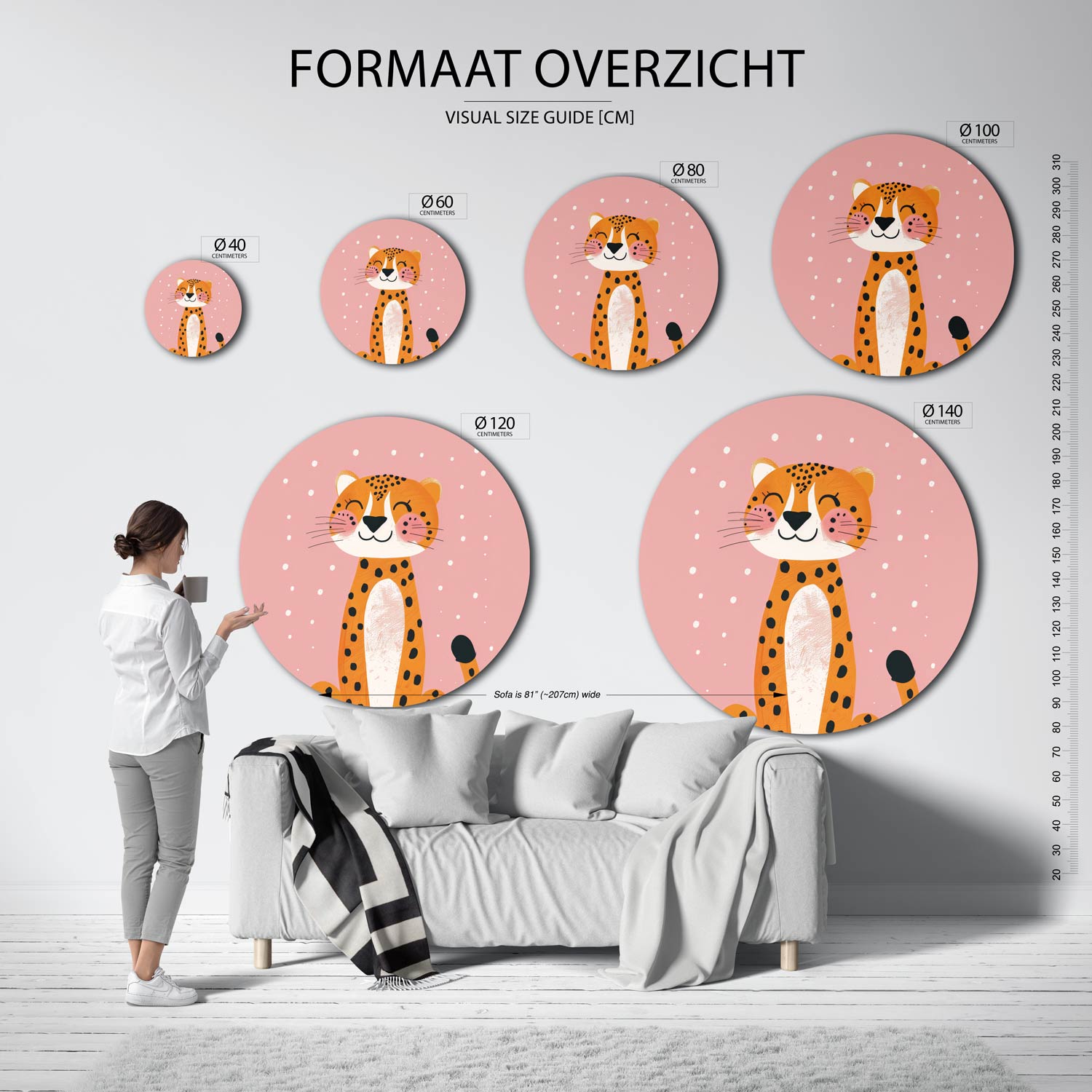 Lachende luipaard Muurcirkel