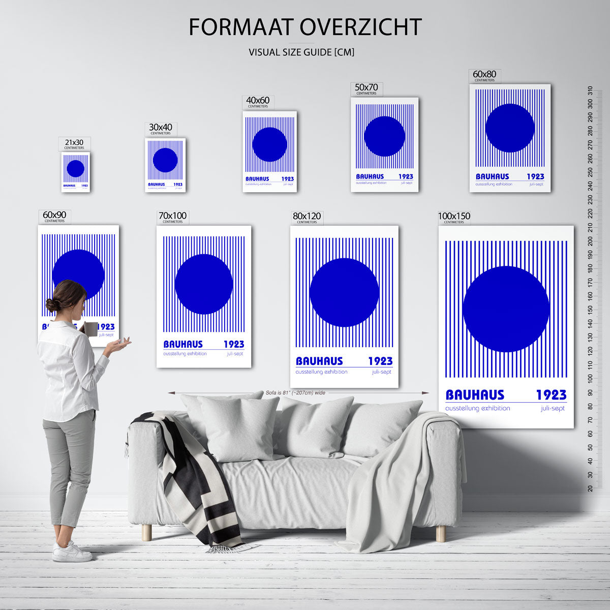 Lijnen en cirkel Poster