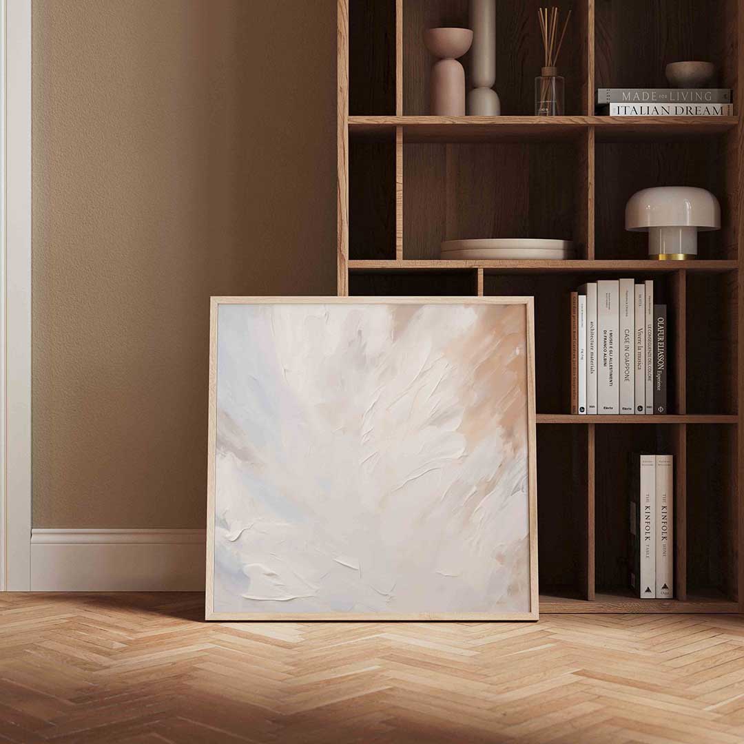 Abstracte beige en witte Poster