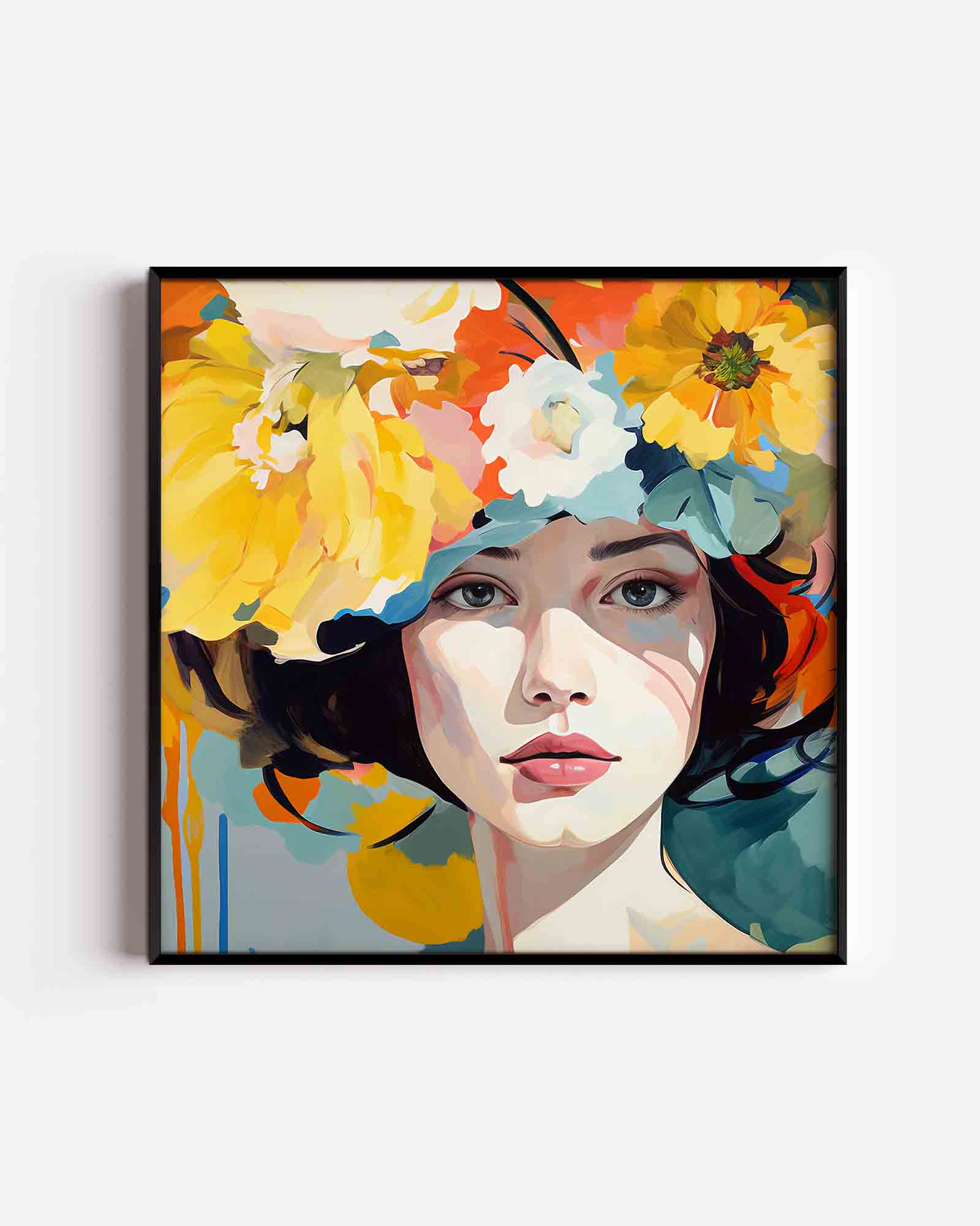 Vrouw met bloemen Poster