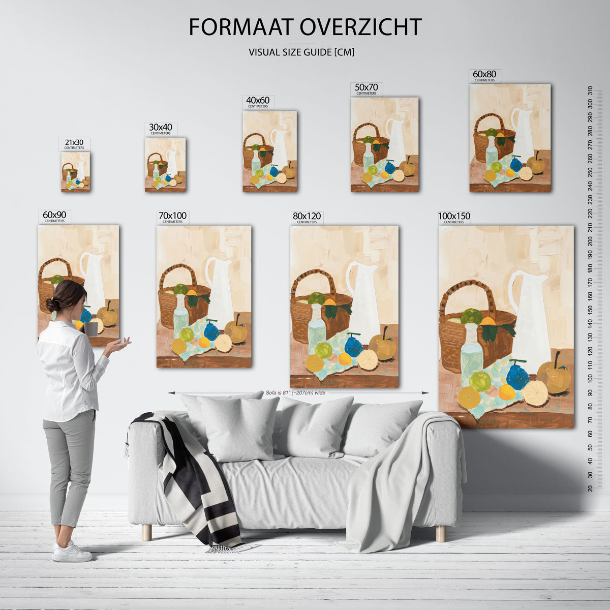 Stilleven met fruit en kan Poster