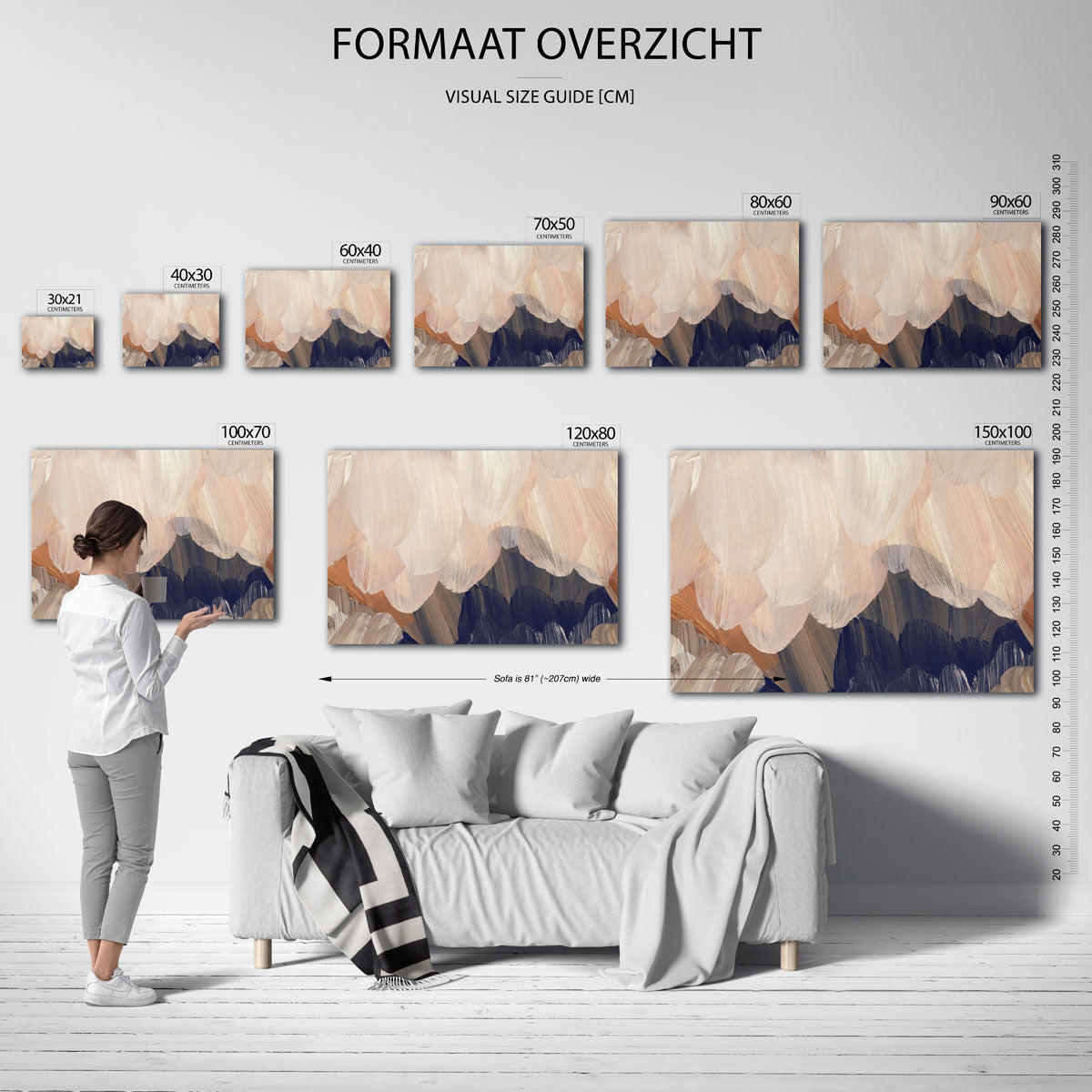 Abstracte penseelstreken Poster