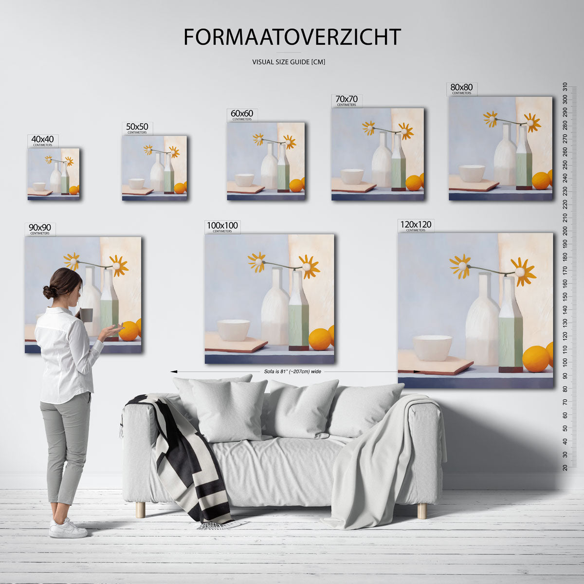 Stilleven met bloemen en fruit Poster