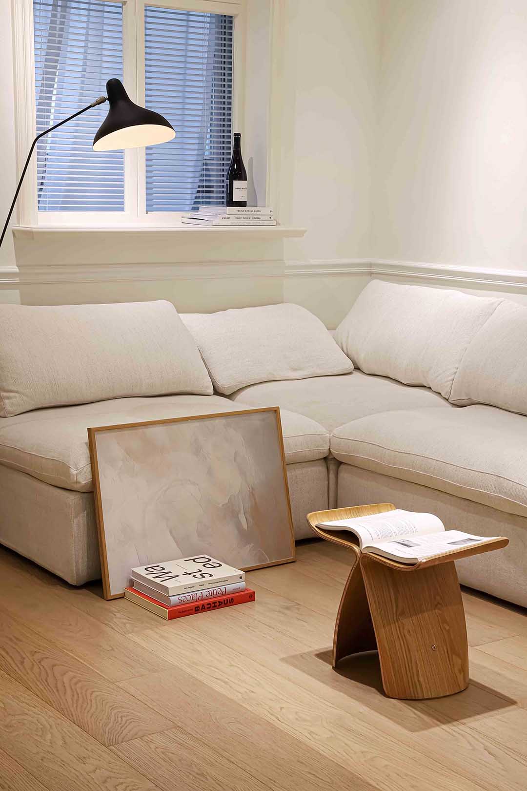 Abstracte beige en witte Poster