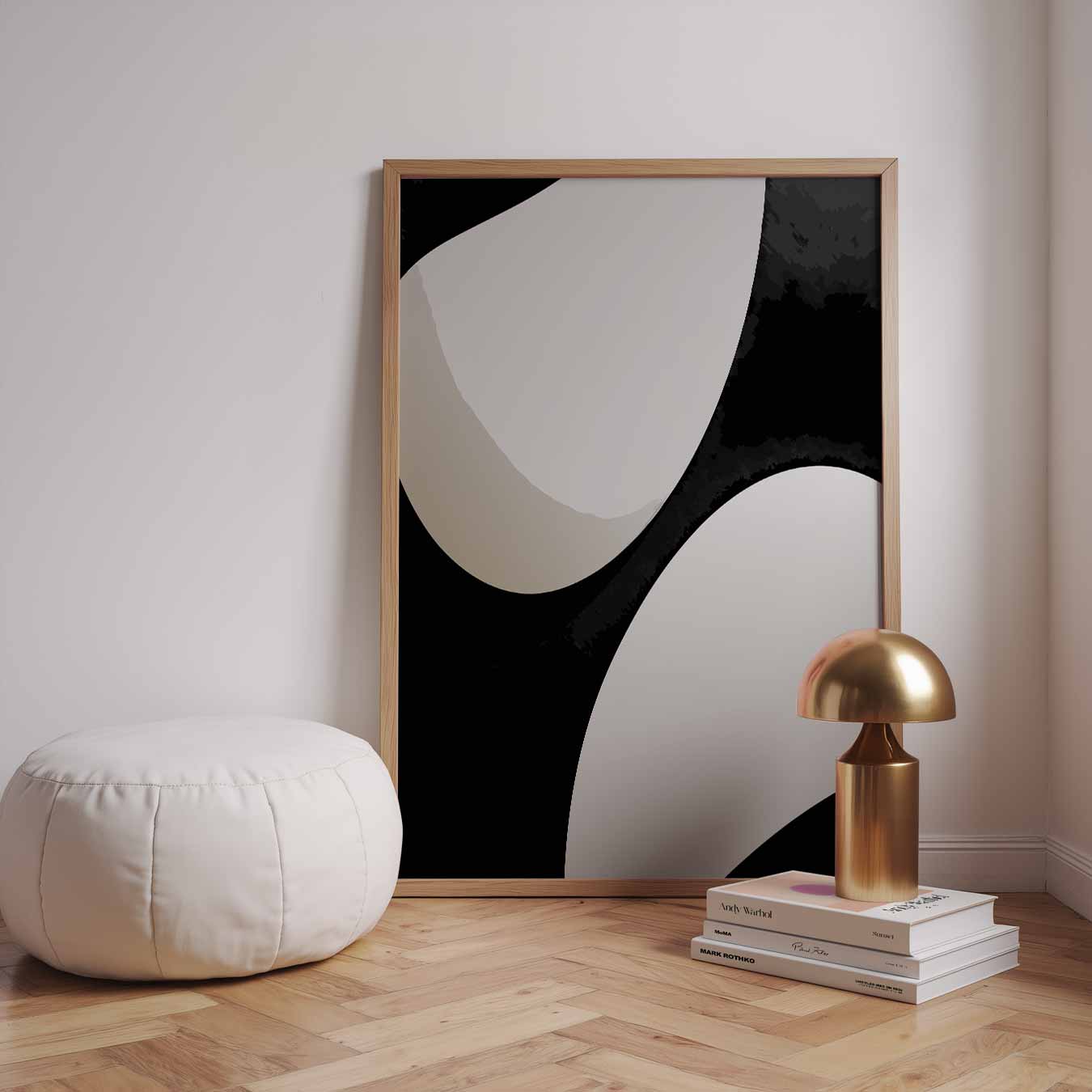 Minimalistisch Zwart-Wit Abstract Poster-WallArtistic