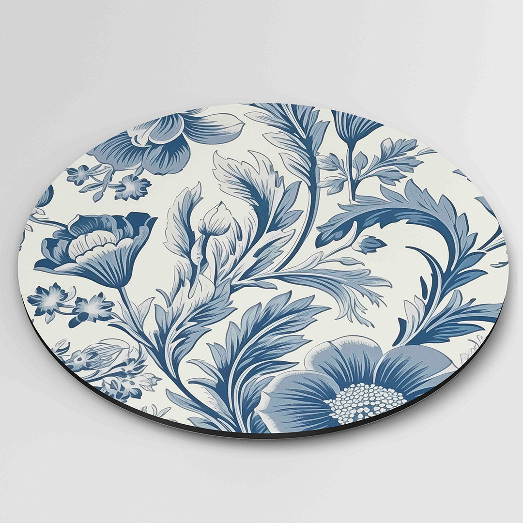 Blauwe bloemen Muurcirkel