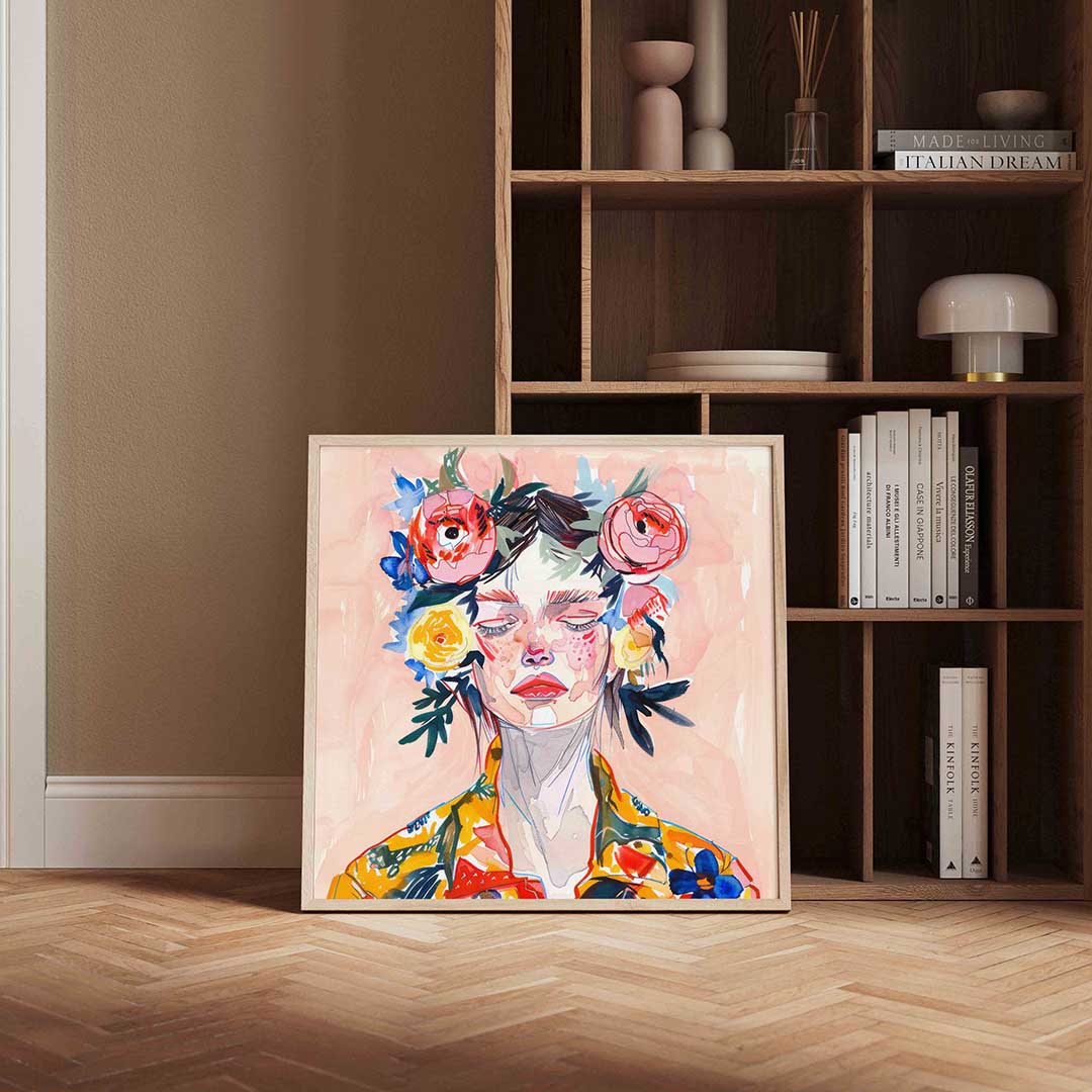 Bloemenkrans portret Poster