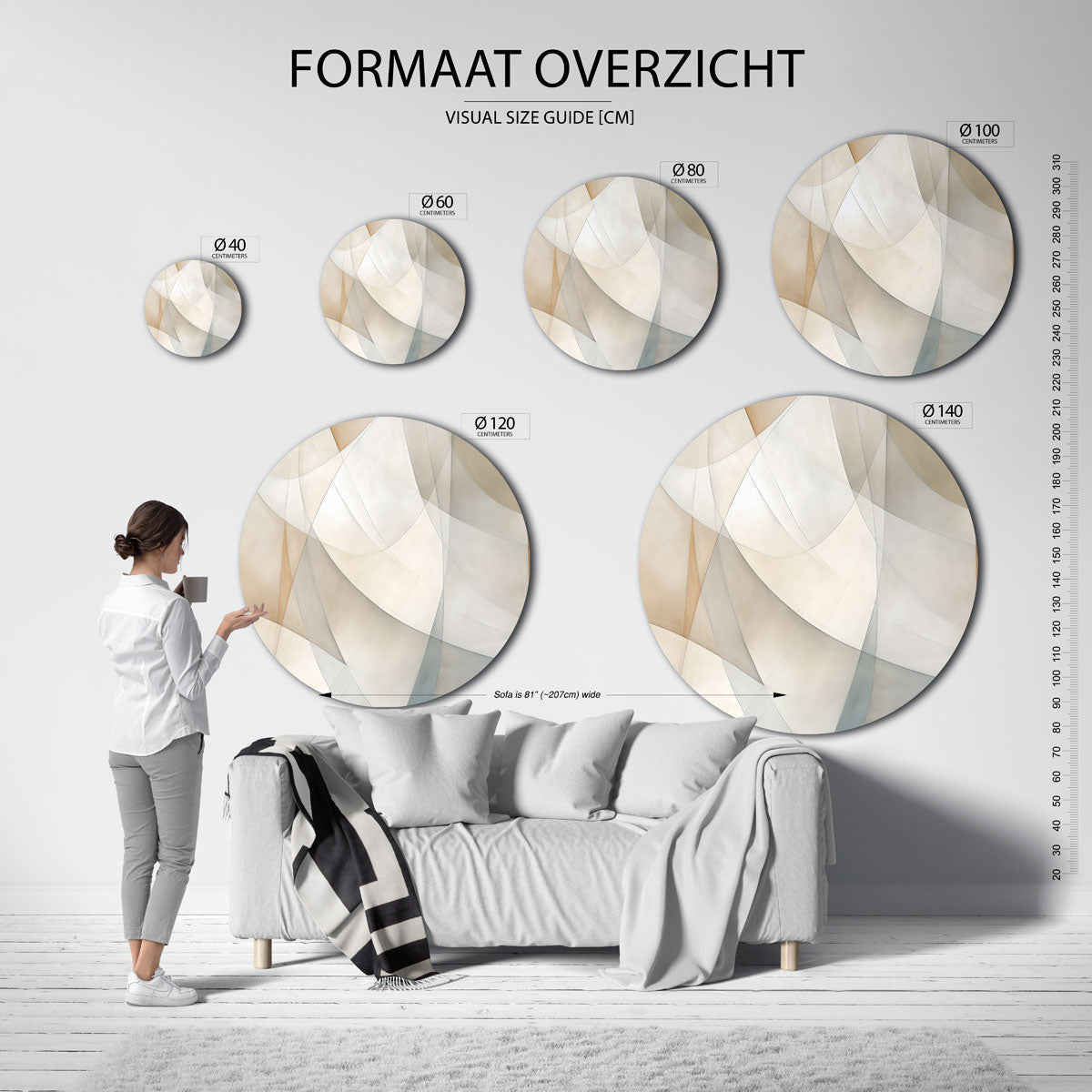 Abstracte vormen Muurcirkel