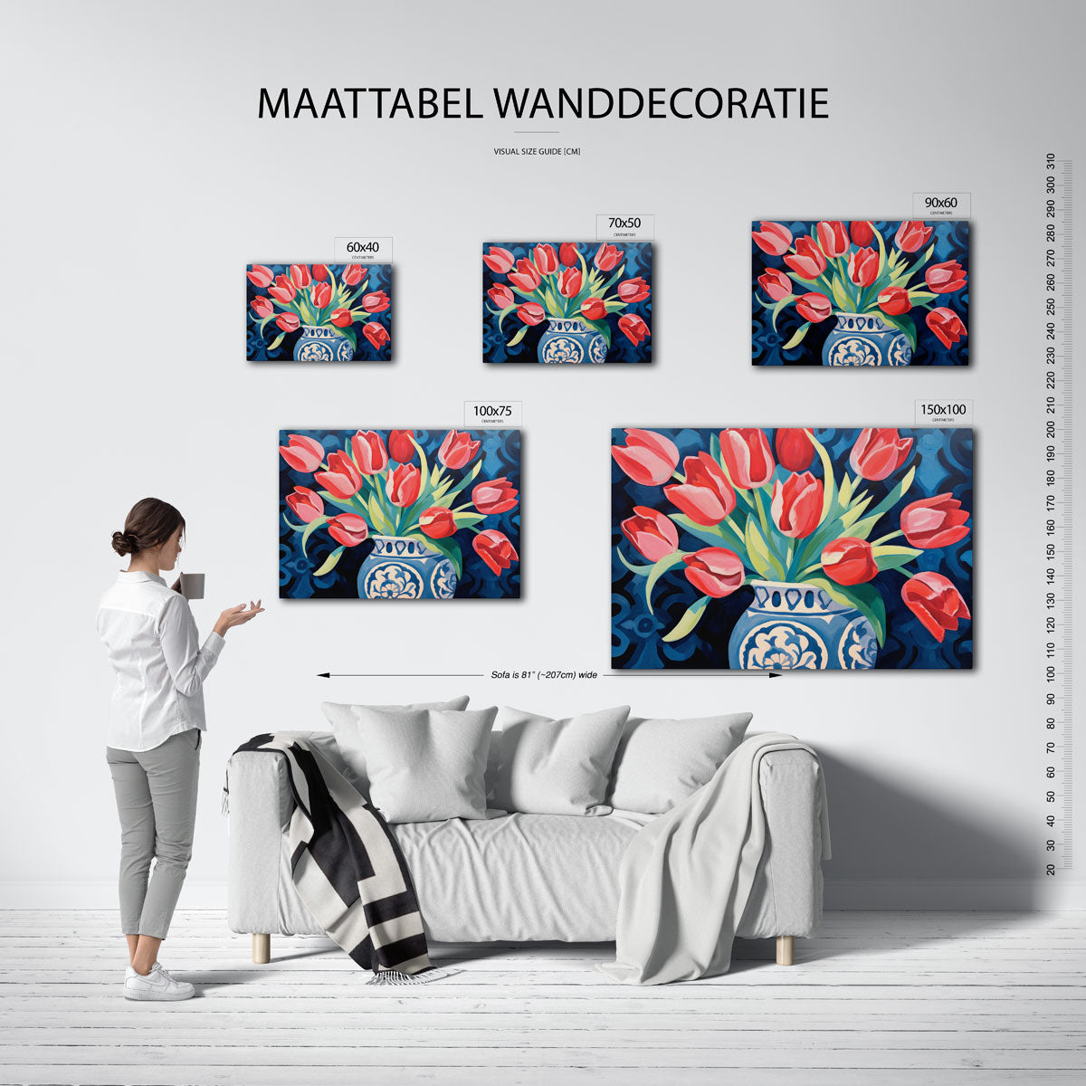 Bloemen in vaas Kunstwerk