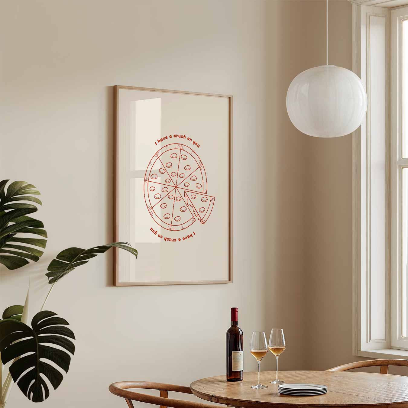 Pizza Crush Romantiek Poster-WallArtistic