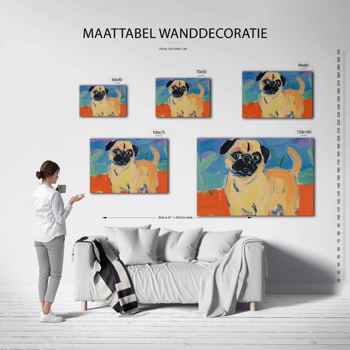 Kleurrijke hond Kunstwerk