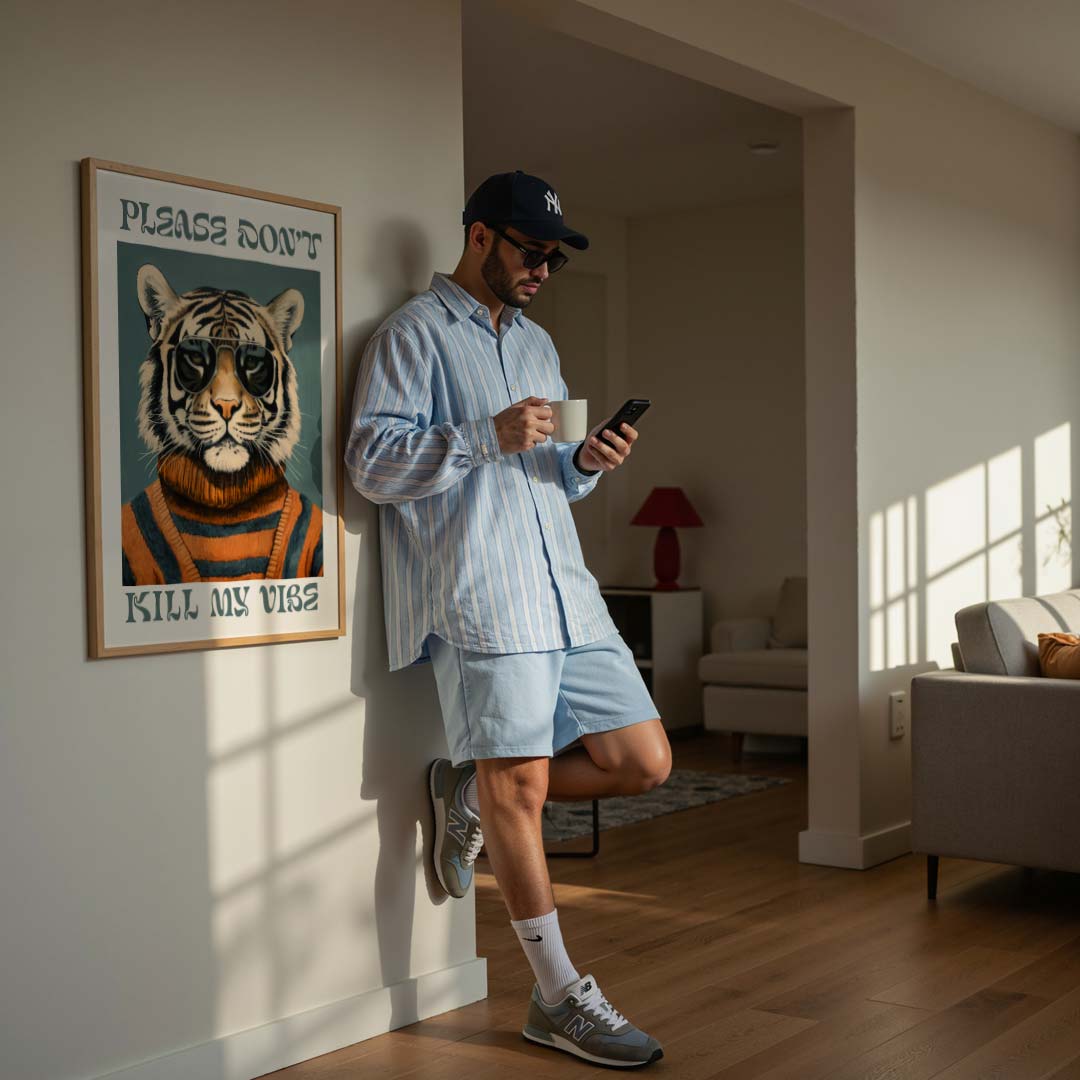 Stoere Tijger Poster-WallArtistic