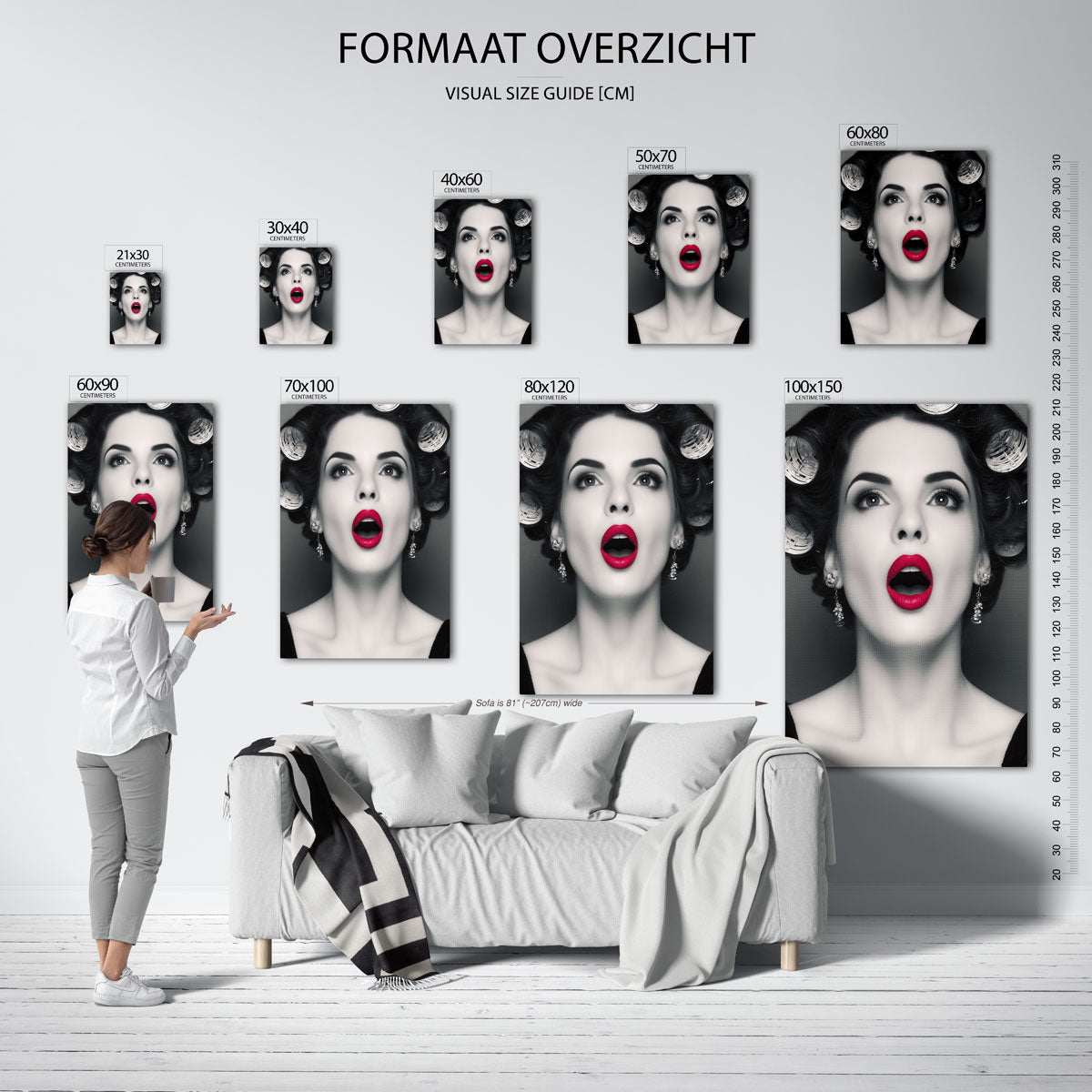 Vrouw met rode lippen Poster
