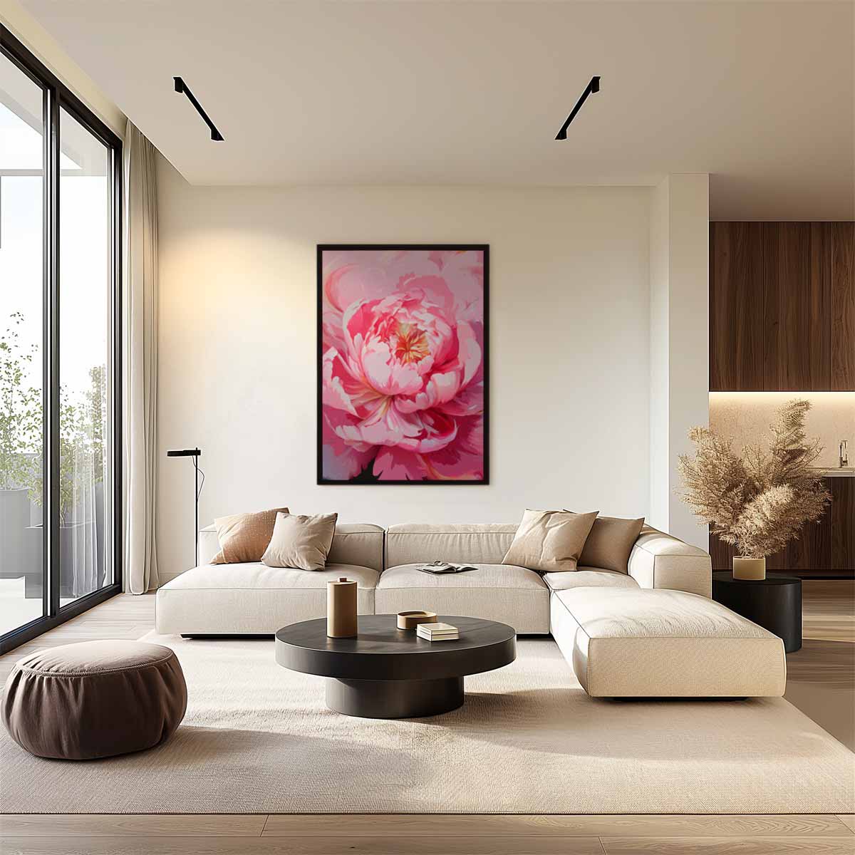 Bloeiende Peony Kunstwerk-canvas-dibond-plexiglas-wanddecoratie-WallArtistic